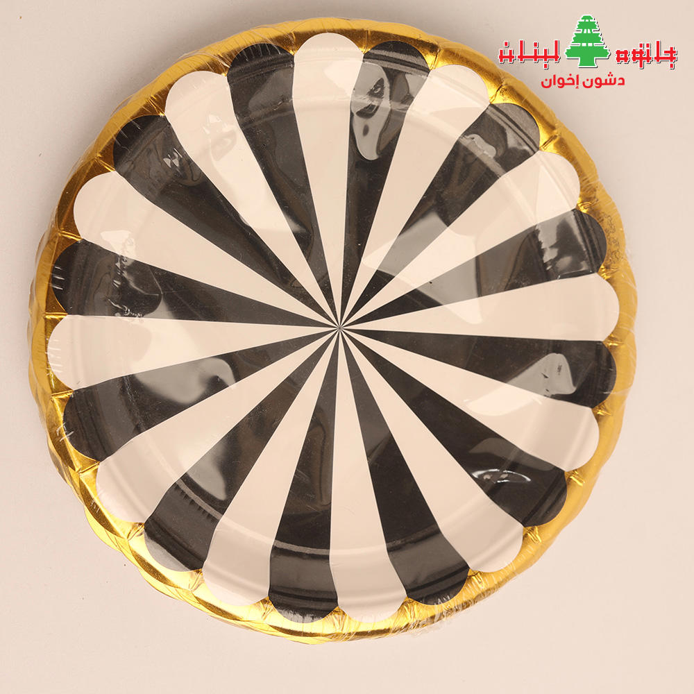 صحون ملون ابيض واسود